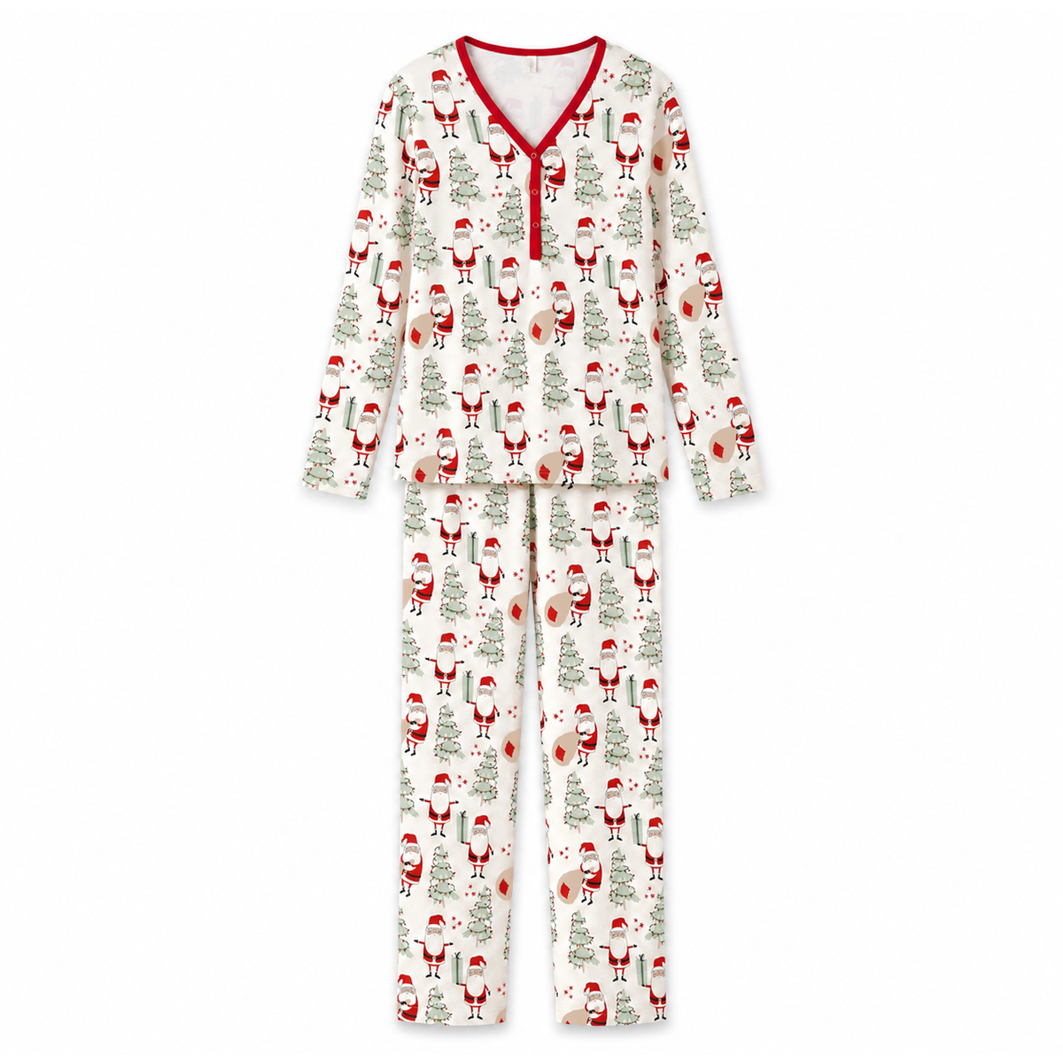 Women's Christmas Santa Bamboo Pajama Set