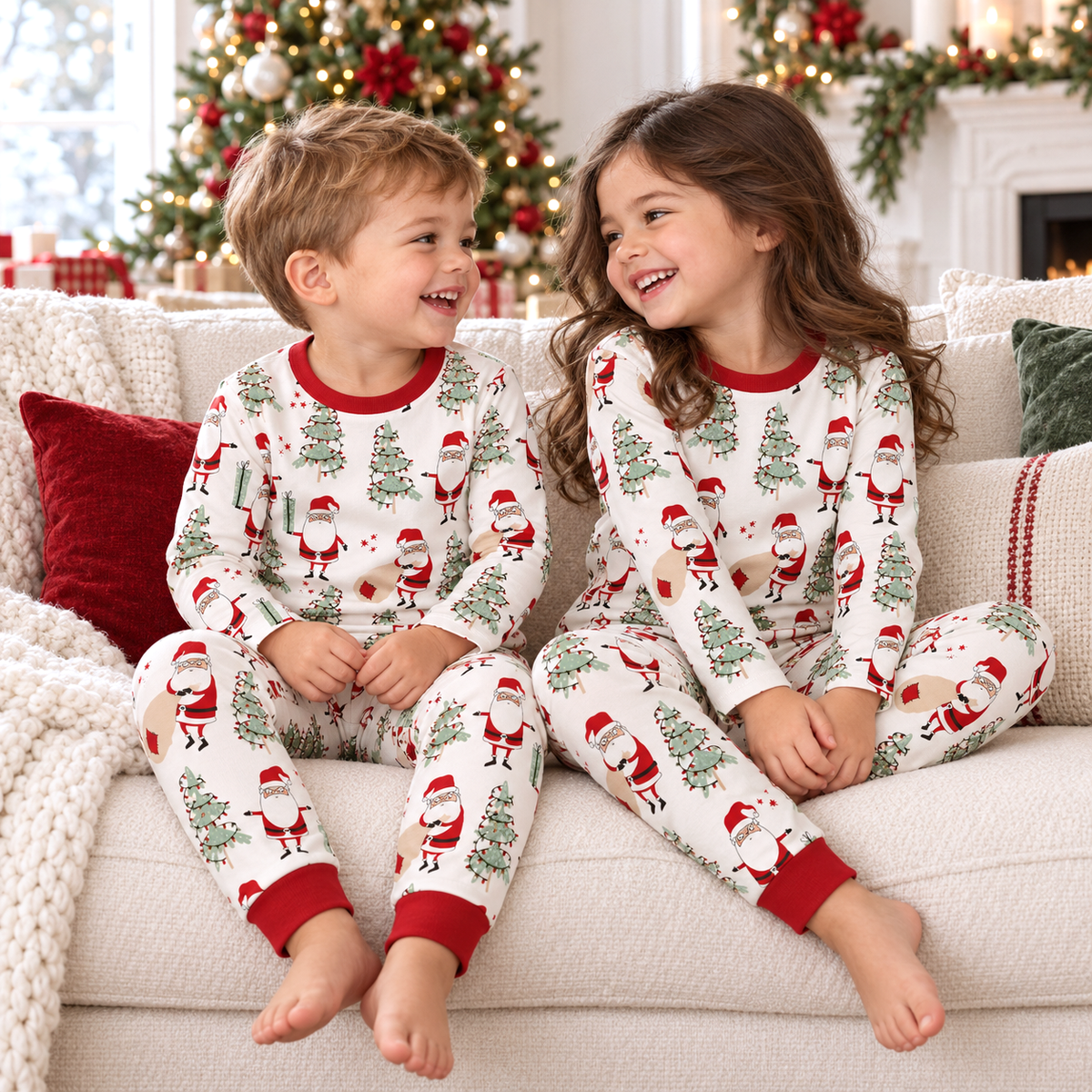 Kids' Christmas Santa Bamboo Pajama Set