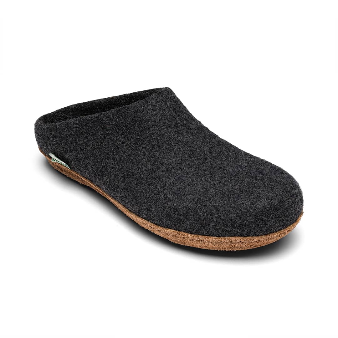 Kyrgies Molded Sole Wool Slippers, Low Back