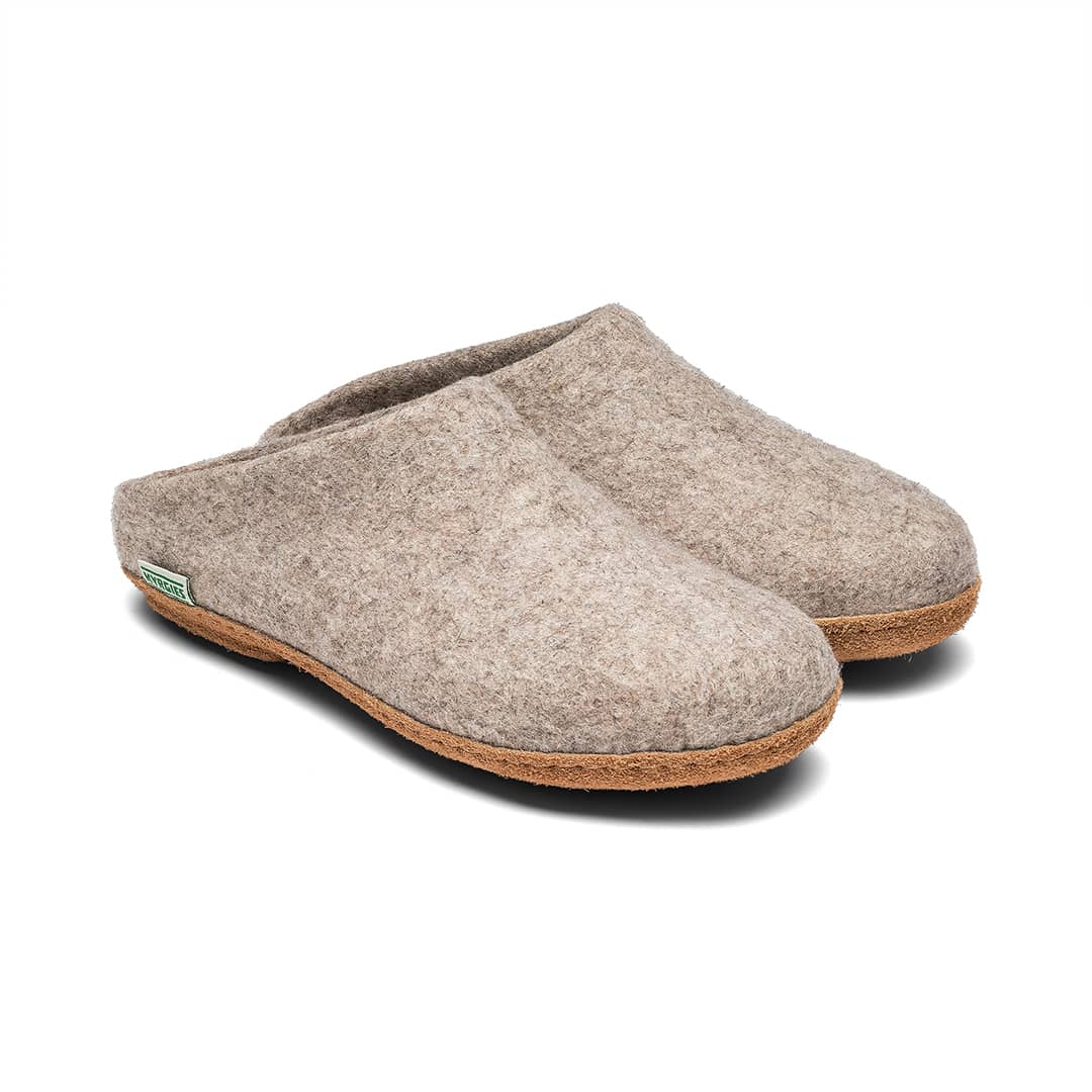 Kyrgies Molded Sole Wool Slippers, Low Back
